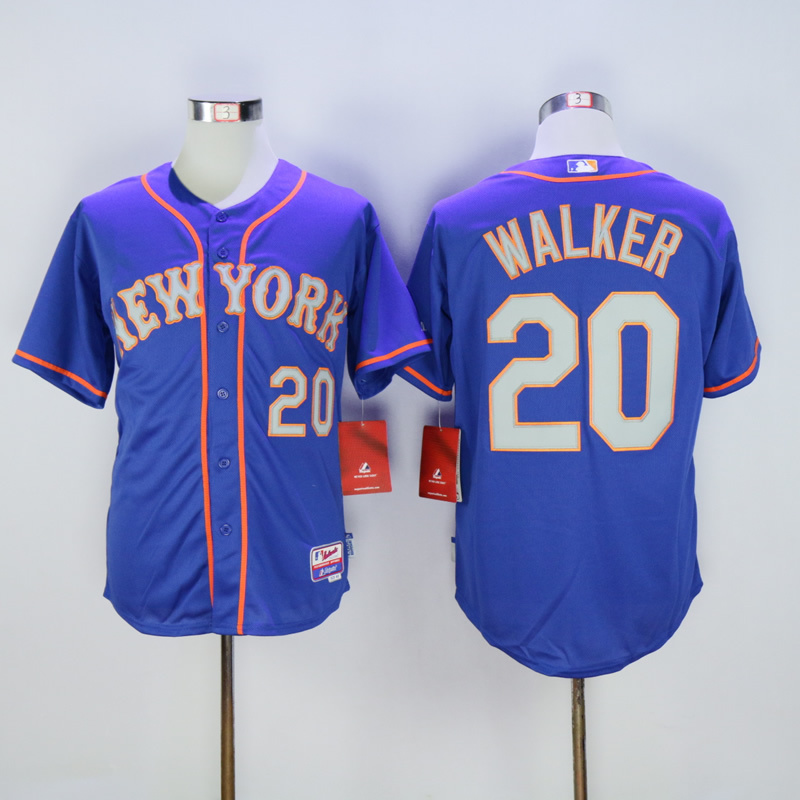 Men New York Mets #20 Walker Blue MLB Jerseys